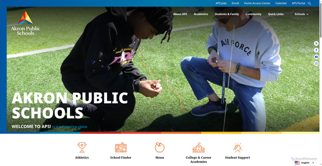 Security scan screenshot of https://www.akronschools.com/