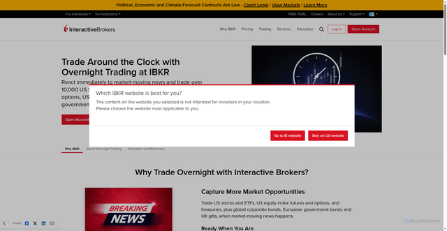 Security scan screenshot of https://www.interactivebrokers.com/en/trading/us-overnight-trading.php