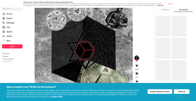 Security scan screenshot of https://vt.tiktok.com/ZS9c687pa/