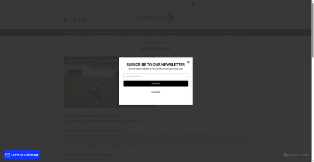 Security scan screenshot of https://myosource.com/quarterback/