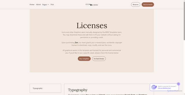 Security scan screenshot of https://studioorchidee.ca/template-pages/licenses