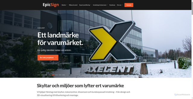 Security scan screenshot of https://epicsign.se