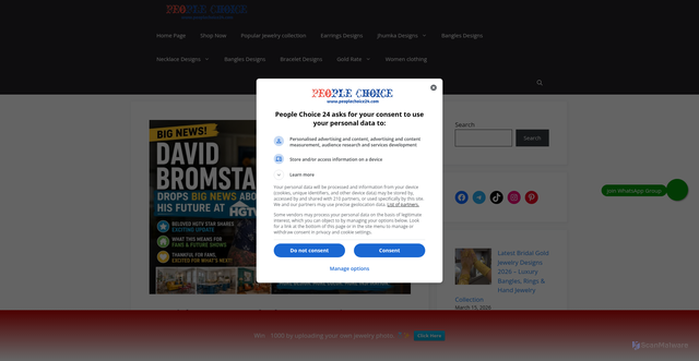 Security scan screenshot of https://peoplechoice24.com/david-bromstad-shares-major-update-about-his-future-at-hgtv-heres-what-fans-need-to-know/