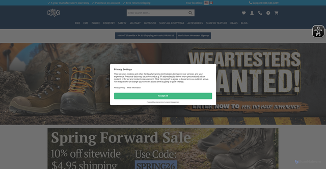 Security scan screenshot of https://www.haixusa.com/?srsltid=AfmBOoo_qeyQFWlYbP4qp8rdC_wR5SmD-64JfBl8RATFVcpMHkQBg0Hk