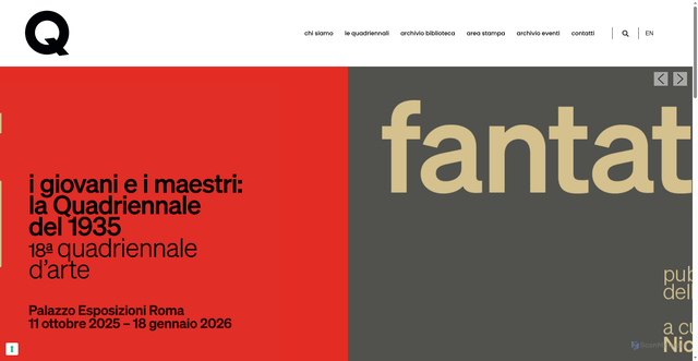 Security scan screenshot of https://www.quadriennalediroma.org/