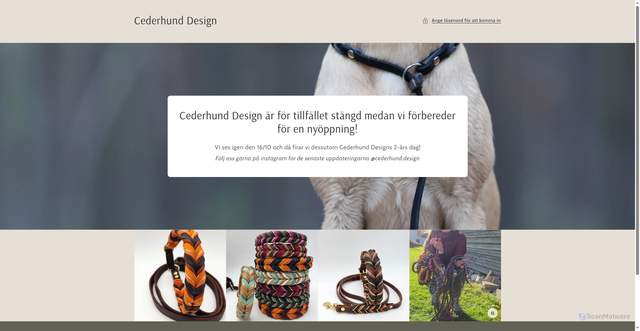 Security scan screenshot of https://cederhunddesign.se