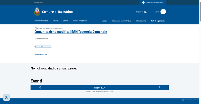 Security scan screenshot of https://www.comune.balestrino.sv.it