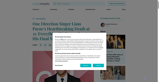 Security scan screenshot of https://cafemom.com/entertainment/liam-payne-death-everything-we-know