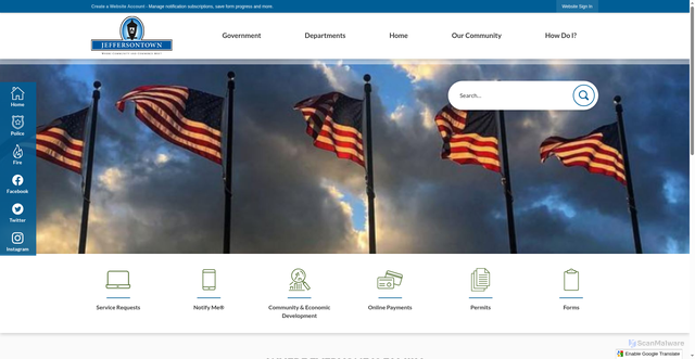 Security scan screenshot of https://www.jeffersontownky.com/