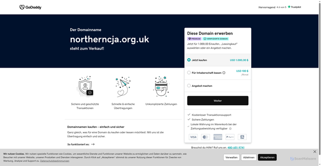 Security scan screenshot of http://www.northerncja.org.uk