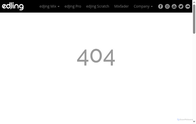 Security scan screenshot of http://test-login.edjing.com/page-not-found