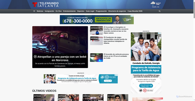 Security scan screenshot of https://www.telemundoatlanta.com/