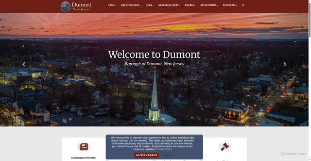 Security scan screenshot of https://www.dumontnj.gov/