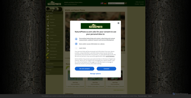 Security scan screenshot of https://naturephoto-cz.com