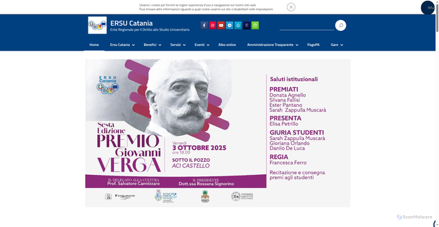 Security scan screenshot of https://www.ersucatania.it/