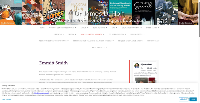 Security scan screenshot of https://jamesdholt.com/miscellaneous/emmitt-smith/