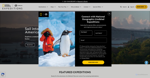 Security scan screenshot of https://www.expeditions.com