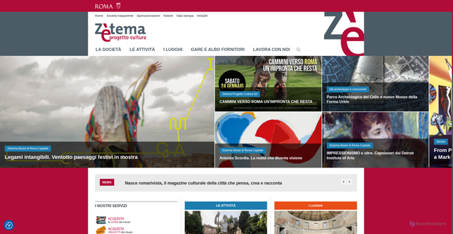Security scan screenshot of https://www.zetema.it/