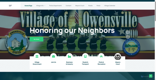 Security scan screenshot of https://owensvilleoh.gov/