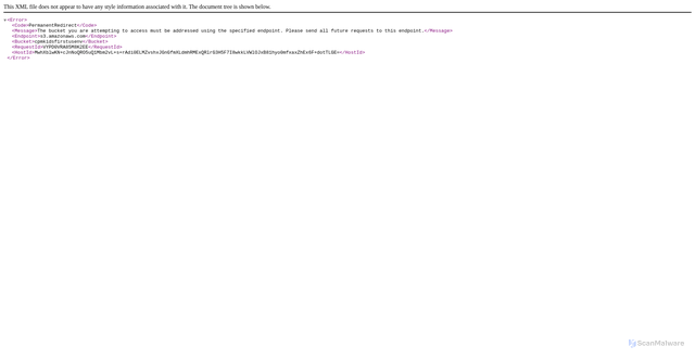 Security scan screenshot of https://cpmkidsfirstusenv.s3.us-west-2.amazonaws.com
