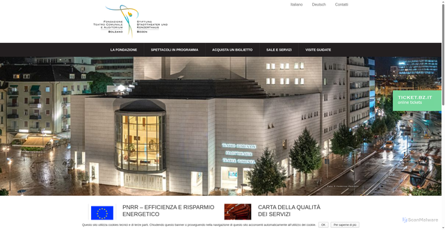 Security scan screenshot of https://www.fondazioneteatro.bolzano.it/