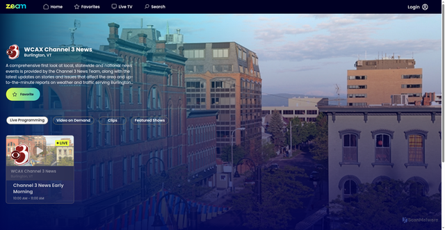 Security scan screenshot of https://zeam.com/publishers/321/wcax-channel-3-news