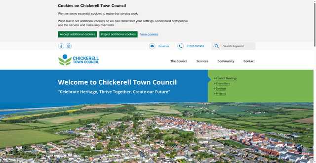 Security scan screenshot of https://www.chickerell-tc.gov.uk/