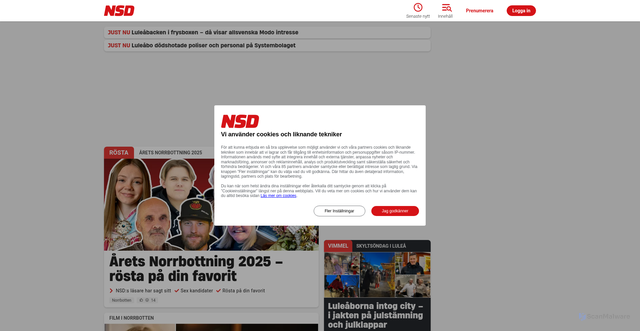 Security scan screenshot of https://www.nsd.se/