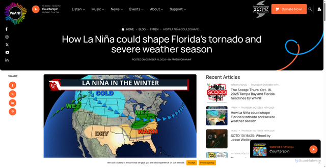 Security scan screenshot of https://www.wmnf.org/how-la-nina-could-shape-floridas-tornado-severe-weather-season/