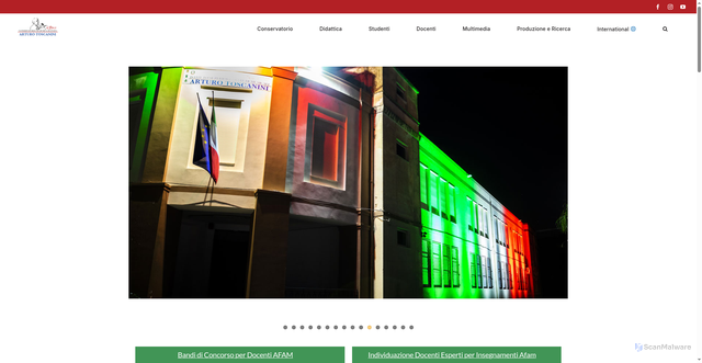Security scan screenshot of https://www.conservatoriotoscanini.it/