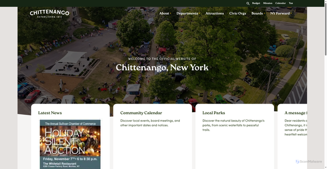 Security scan screenshot of https://chittenango.gov/