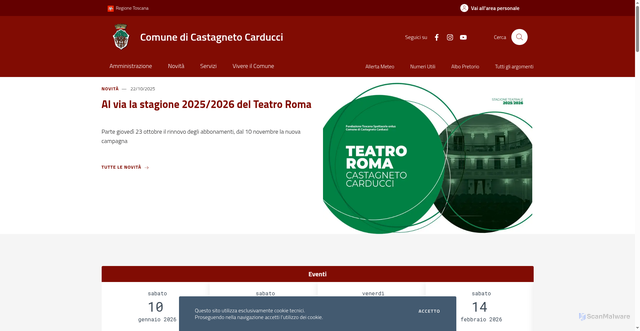 Security scan screenshot of https://www.comune.castagneto-carducci.li.it/