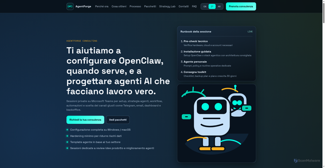 Security scan screenshot of http://agenticforge.live/