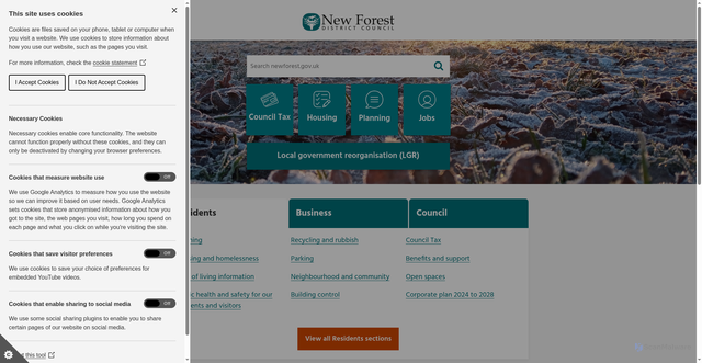 Security scan screenshot of https://www.newforest.gov.uk/