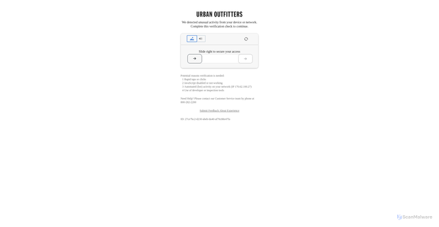 Security scan screenshot of https://www.urbanoutfitters.com