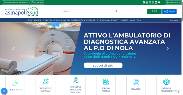 Security scan screenshot of https://www.aslnapoli3sud.it