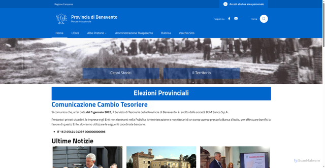 Security scan screenshot of https://www.provincia.benevento.it