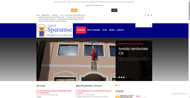 Security scan screenshot of https://www.comunedisparanise.it/