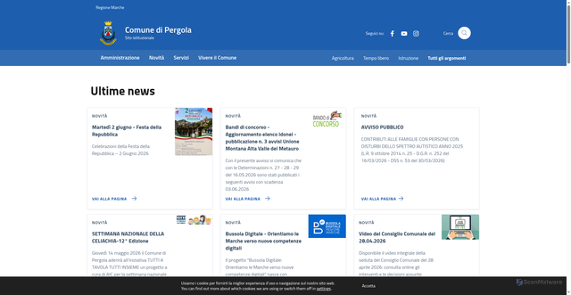 Security scan screenshot of https://www.comune.pergola.pu.it