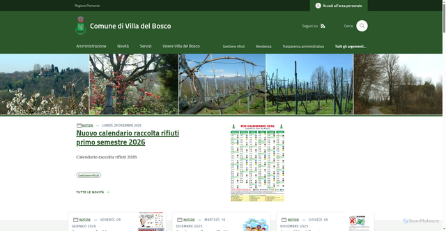 Security scan screenshot of https://www.comune.villadelbosco.bi.it/