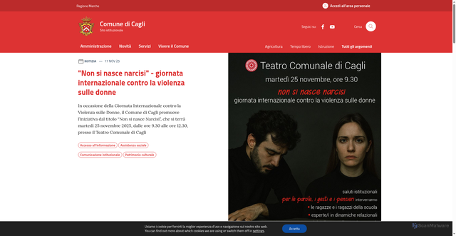 Security scan screenshot of https://comune.cagli.ps.it/