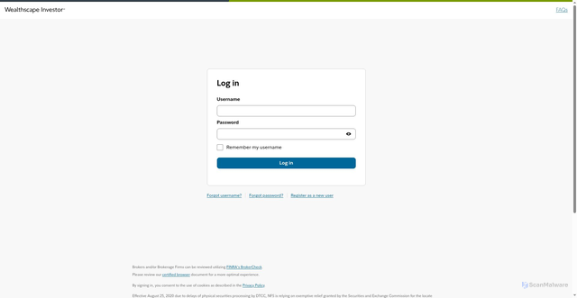 Security scan screenshot of https://www.wealthscapeinvestor.com