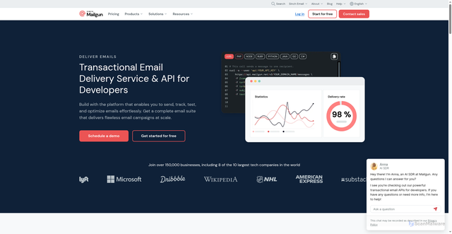 Security scan screenshot of https://mailgun.com/