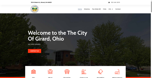 Security scan screenshot of https://cityofgirardoh.gov/