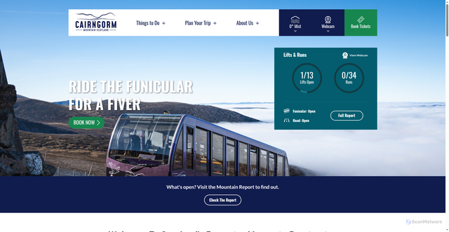 Security scan screenshot of https://www.cairngormmountain.co.uk/