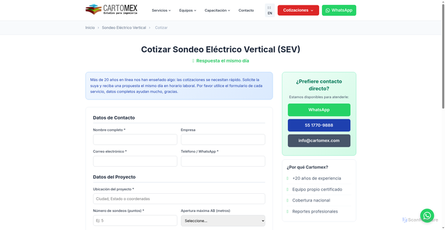 Security scan screenshot of https://cartomex.pages.dev/cotizar-servicio-sev