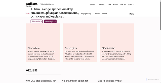 Security scan screenshot of https://Autism.se