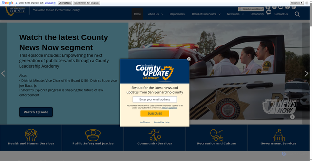 Security scan screenshot of https://main.sbcounty.gov/