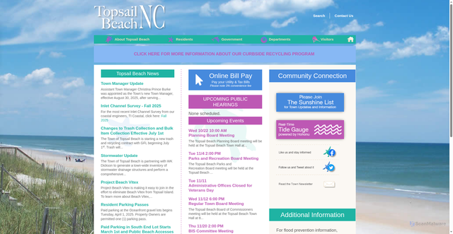Security scan screenshot of https://topsailbeachnc.gov/