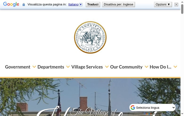 Security scan screenshot of http://villageofhempstead.org/